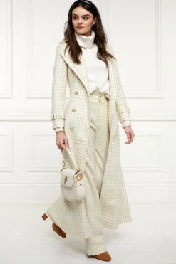 Full Length Marlborough Trench Coat (Ivory Sparkle Tweed)