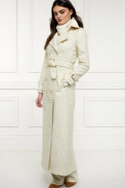 Full Length Marlborough Trench Coat (Ivory Sparkle Tweed)