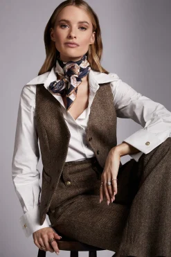 Hampton Waistcoat (Large Scale Brown Herringbone)