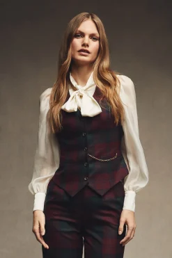 Hampton Waistcoat (Mulberry Tartan)