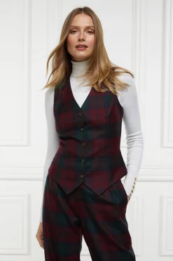 Hampton Waistcoat (Mulberry Tartan)