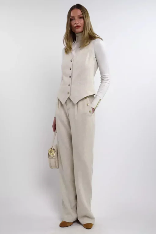 Hampton Waistcoat (Natural Linen)