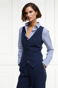 Hampton Waistcoat (Navy Linen)