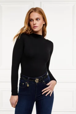 Harper Long Sleeve Bodysuit (Black)