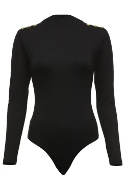 Harper Long Sleeve Bodysuit (Black)