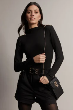 Harper Long Sleeve Bodysuit (Black)