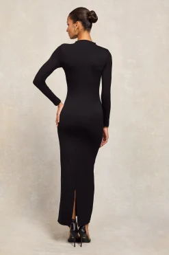 Harper Long Sleeve Maxi Dress (Black)