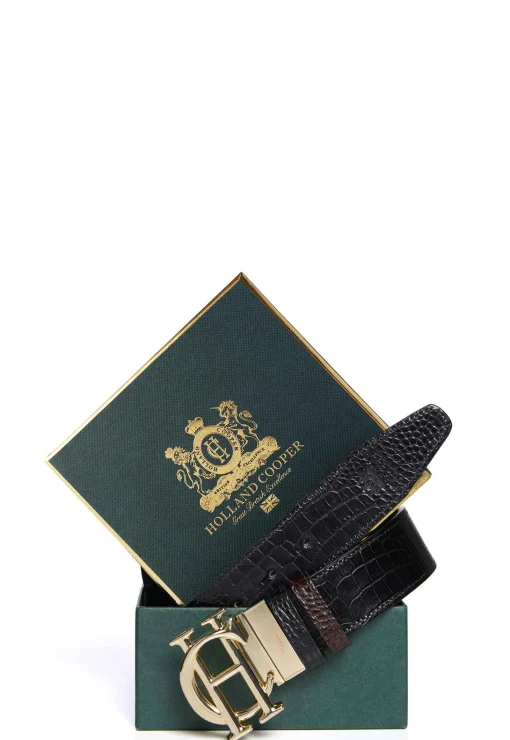 HC Classic Belt Reversible (Black Chocolate Croc)