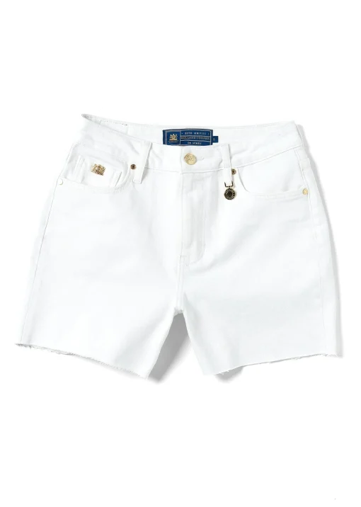 High Rise Denim Short (Optic White)