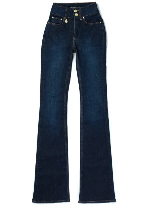High Rise Flared Jean (Deep Indigo)