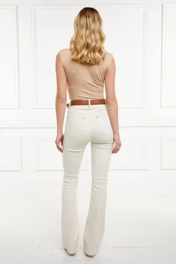 High Rise Flared Jean (Oatmeal)