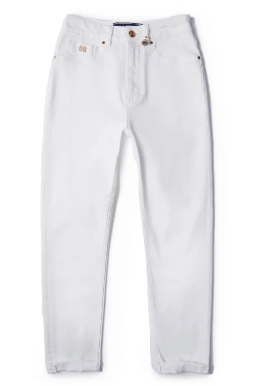 High Rise Slim Jean (White)
