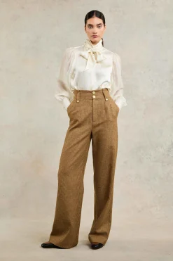 High Waisted Straight Trouser (Tawny)