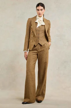 High Waisted Straight Trouser (Tawny)