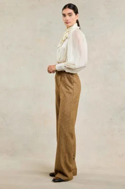High Waisted Straight Trouser (Tawny)