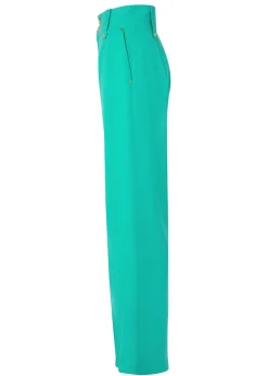 High Waisted Straight Trouser (Jade Linen)