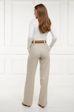 High Waisted Straight Trouser (Oatmeal)