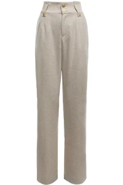 High Waisted Straight Trouser (Oatmeal)