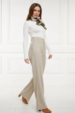 High Waisted Straight Trouser (Oatmeal)