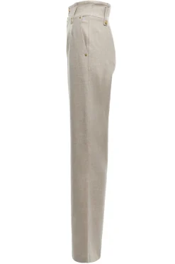 High Waisted Straight Trouser (Oatmeal)