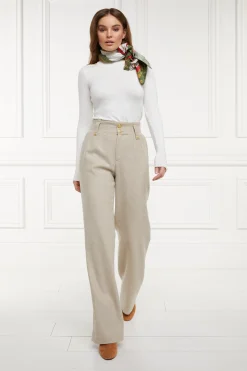 High Waisted Straight Trouser (Oatmeal)