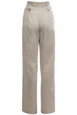 High Waisted Straight Trouser (Oatmeal)