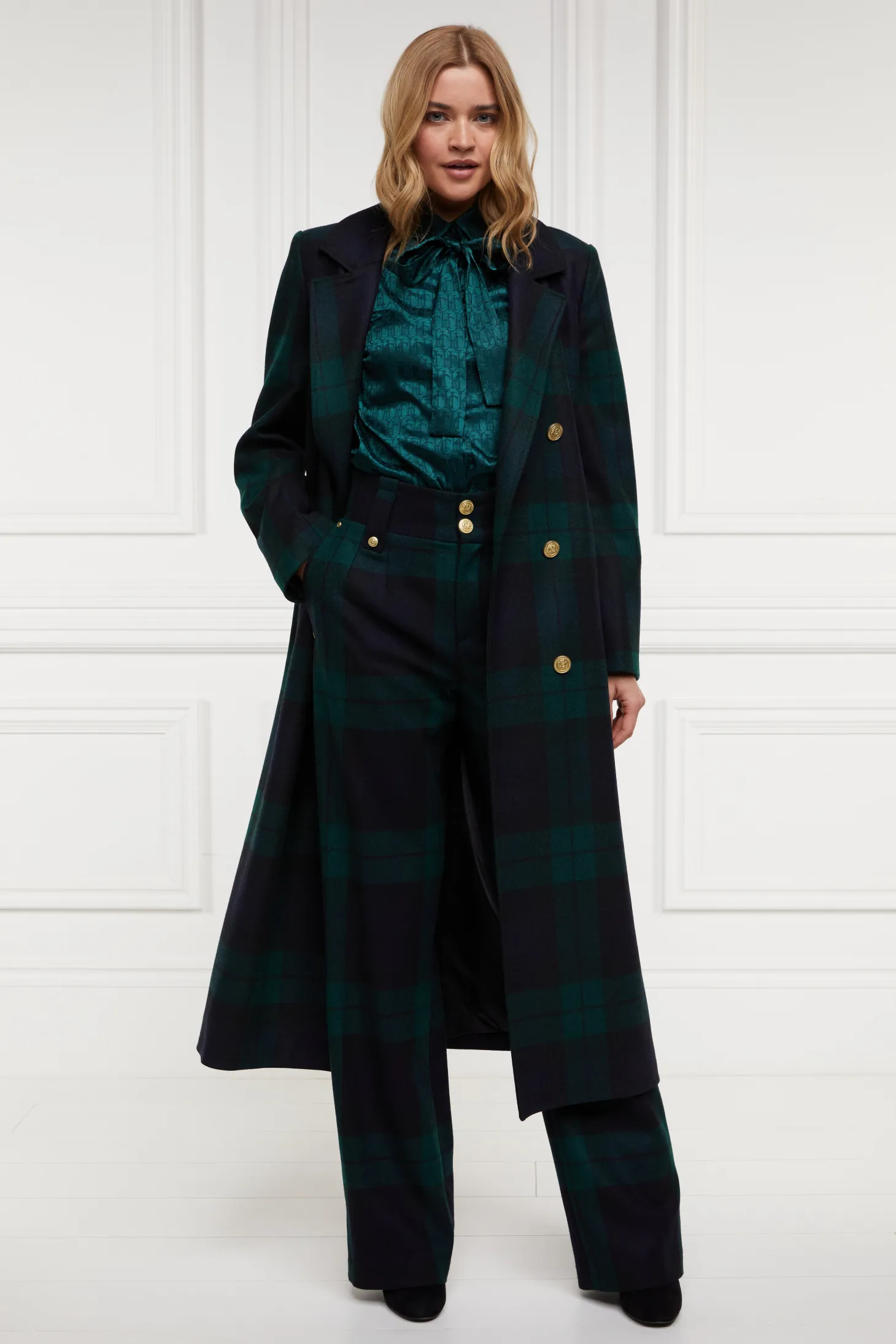 High Waisted Straight Trouser (Blackwatch)