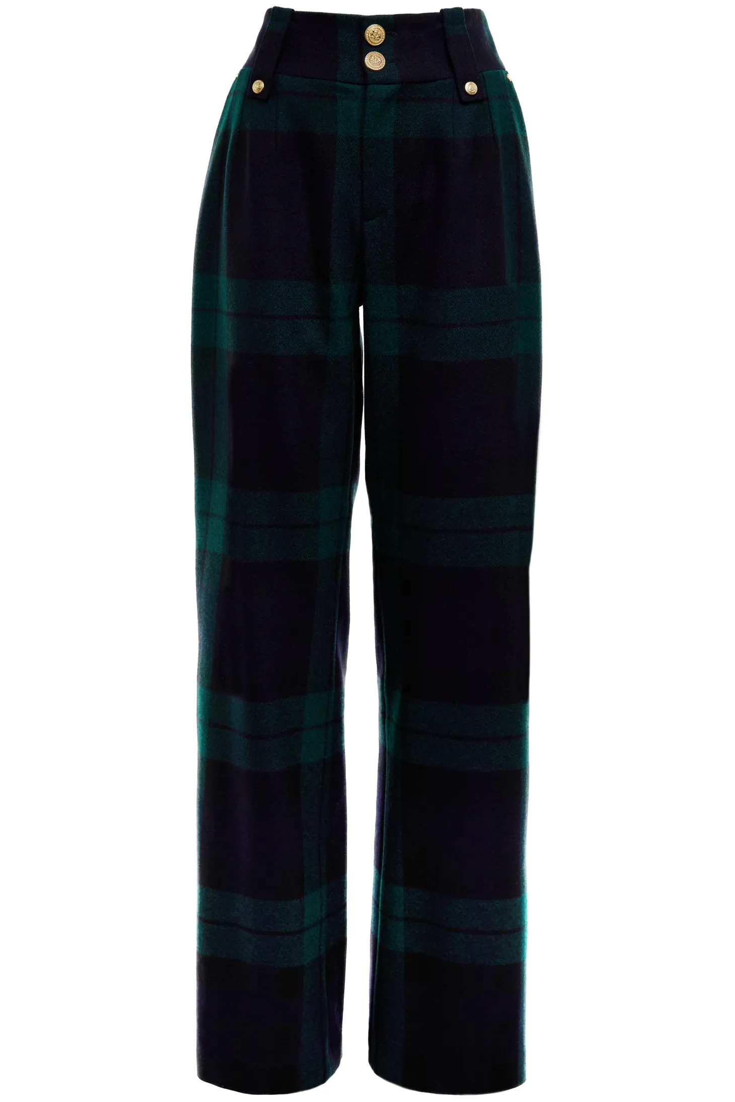 High Waisted Straight Trouser (Blackwatch)