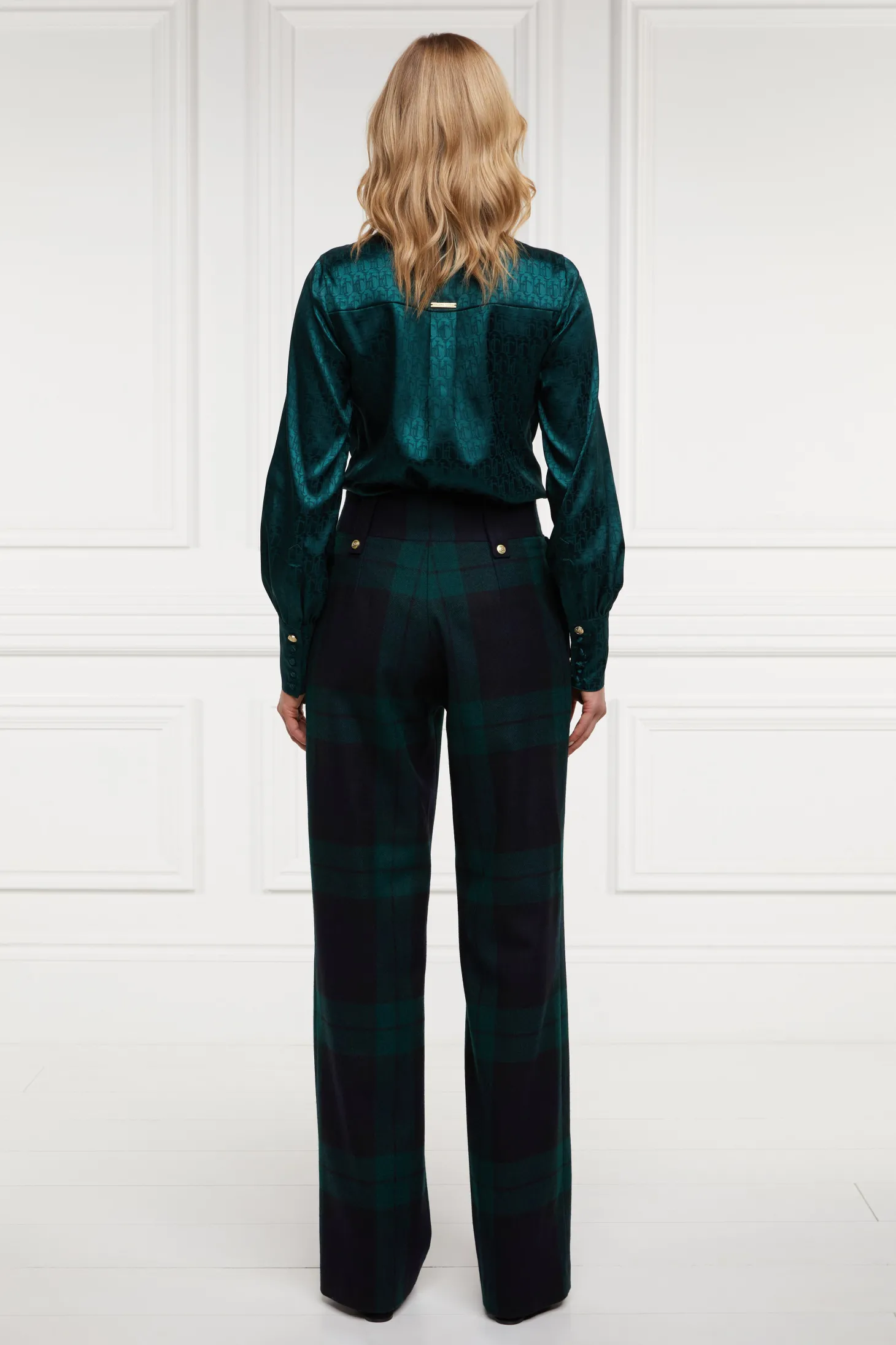 High Waisted Straight Trouser (Blackwatch)