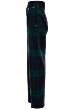 High Waisted Straight Trouser (Blackwatch)