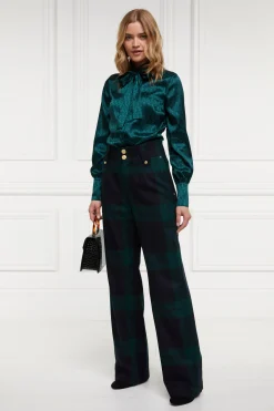 High Waisted Straight Trouser (Blackwatch)