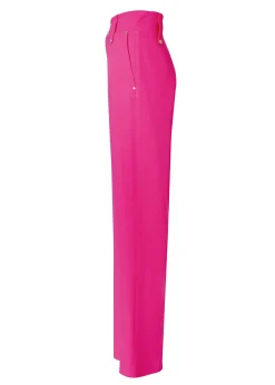 High Waisted Straight Trouser (Hot Pink Linen)