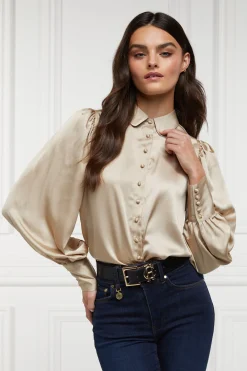 Isla Satin Shirt (Champagne)