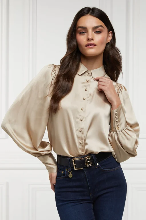 Isla Satin Shirt (Champagne)