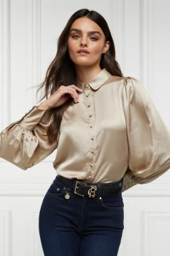 Isla Satin Shirt (Champagne)