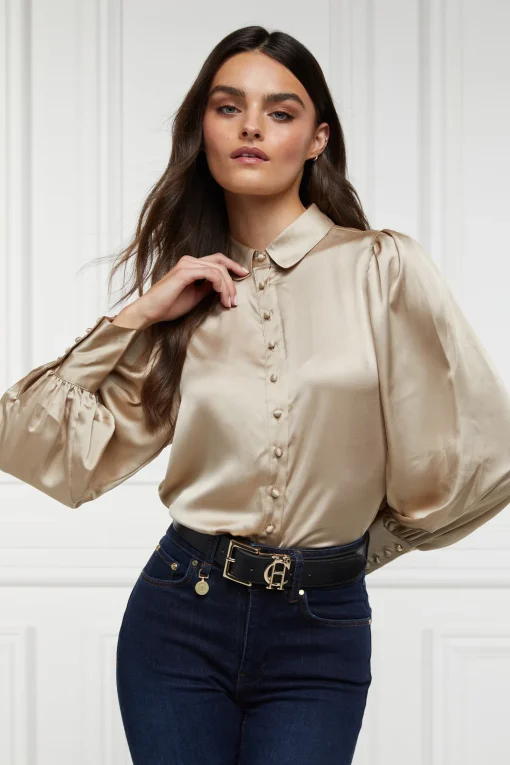 Isla Satin Shirt (Champagne)