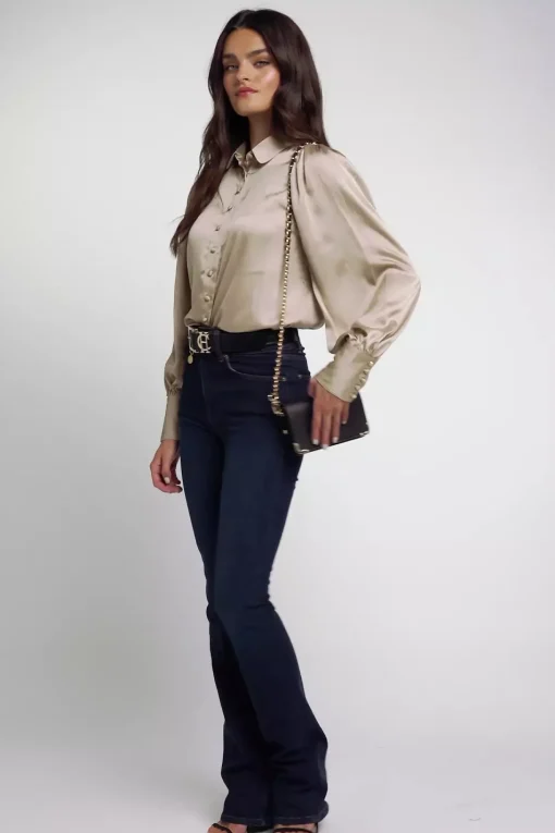 Isla Satin Shirt (Champagne)