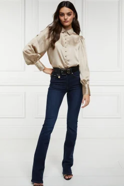 Isla Satin Shirt (Champagne)