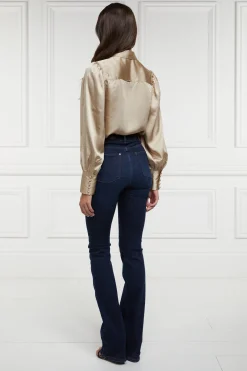 Isla Satin Shirt (Champagne)