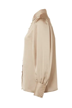 Isla Satin Shirt (Champagne)