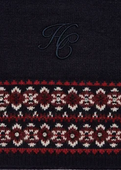 Jennifer Fairisle Scarf (Ink Navy)