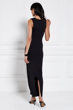 Jersey V-Neck Dress (Black)