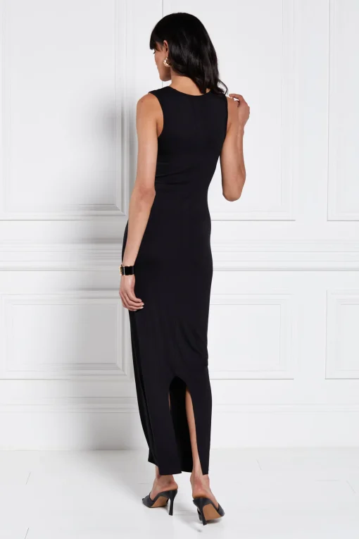 Jersey V-Neck Dress (Black)