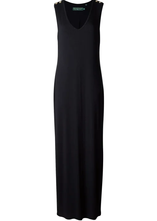Jersey V-Neck Dress (Black)