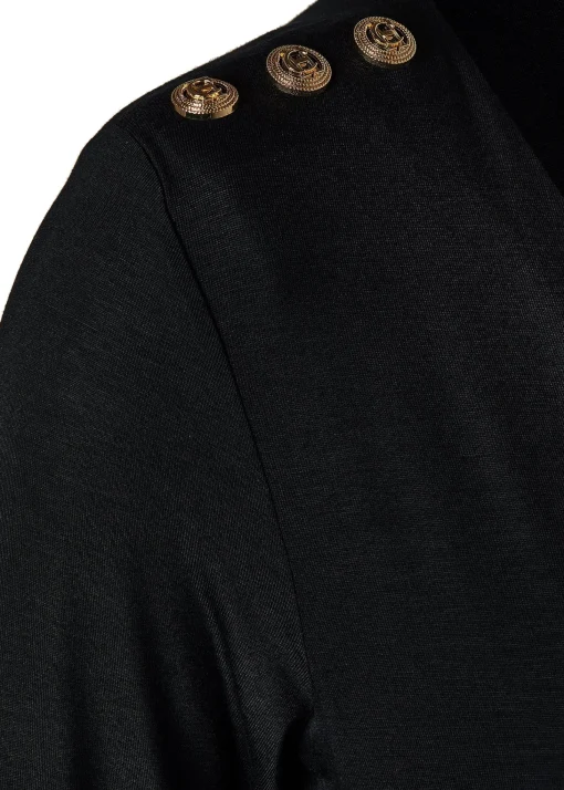 Juliette Midi Wrap Dress (Black)