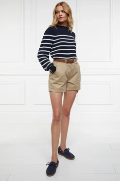 Kelsie Crew Neck Knit (Ink Navy Stripe)