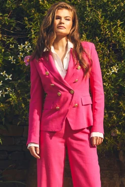 Knightsbridge Blazer (Hot Pink Linen)