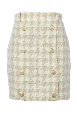 Knightsbridge Skirt (Camel Houndstooth)