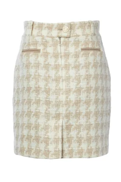 Knightsbridge Skirt (Camel Houndstooth)