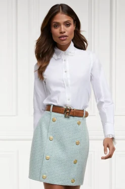 Knightsbridge Skirt (Teal Houndstooth)